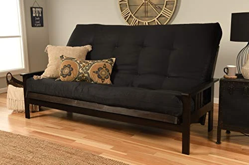 Queen Size Montreal Espresso Futon Frame Innerspring Mattress Sofa Bed Modern Futons (Black Mattress And Frame Only (Queen Size)) 3 Queen Size Montreal Espresso Futon Frame Innerspring Mattress Sofa Bed Modern Futons (Black Mattress And Frame Only (Queen Size))