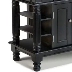 Homestyles Americana Black Kitchen Island With Open Shelving By Home Styles -Amazon Store 41J7x5aAB3L
