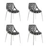 CangLong Modern Mid Century Plastic Shell Hollow Matal Legs Dining Chairs, Set Of 4, Black -Amazon Store 41J8qPYwjzL