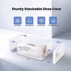 Clear Shoe Boxes Stackable,18 Pack Shoe Case Fit Up To US Size 10,Small/White 13 Clear Shoe Boxes Stackable,18 Pack Shoe Case Fit Up To US Size 10,Small/White -Amazon Store 41JD79qw3tL
