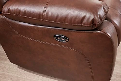 Betsy Furniture Power Reclining Bonded Leather Living Room Set (Brown, Loveseat) 4 Betsy Furniture Power Reclining Bonded Leather Living Room Set (Brown, Loveseat) - Image 2