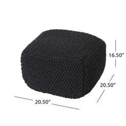 Christopher Knight Home Joyce Knitted Cotton Square Pouf, Dark Grey 16 Christopher Knight Home Joyce Knitted Cotton Square Pouf, Dark Grey -Amazon Store 41JGHWp6asL