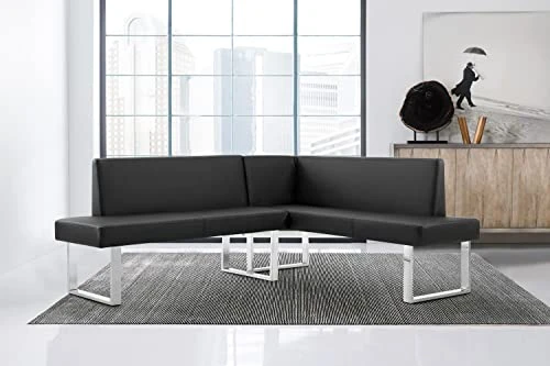 Armen Living Amanda Sectional In Black And Chrome Finish 4 Armen Living Amanda Sectional In Black And Chrome Finish - Image 2