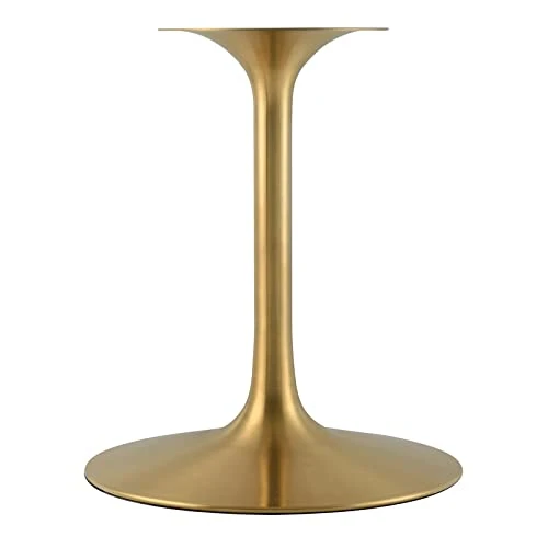 Modway Lippa 60" Mid-Century Modern Dining Table With Round White Top And Pedestal Base In Gold White 5 Modway Lippa 60" Mid-Century Modern Dining Table With Round White Top And Pedestal Base In Gold White - Image 3