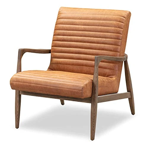 POLY & BARK Rowan Lounge Chair In Full-Grain Pure-Aniline Italian Leather, Set Of 2, Cognac Tan 7 POLY & BARK Rowan Lounge Chair In Full-Grain Pure-Aniline Italian Leather, Set Of 2, Cognac Tan - Image 5