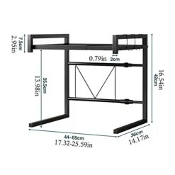 Microwave Oven Rack Expandable Microwave Oven Rack Adjustable Length Microwave Steel Shelf Rack 2-Tier With 3 Hooks 88 Lbs Load Bearing Kitchen Storage Rack -Amazon Store 41JWO3xraxS