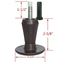 CAFORO Replacement Bed Frame Feet, 2-Piece Steel Stem Plastic Bed Frame Glide Legs To Replace Wheels (Set Of 4)