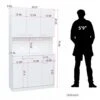 GENERIC 71'' Kitchen Pantry Cabinet, Freestanding Floor With 6-Doors & Microwave Stand, Sideboard Buffet Hutch Cupboard, Tall Storage For, Dinning Room, Living (White), Cabinet-627 2 GENERIC 71'' Kitchen Pantry Cabinet, Freestanding Floor With 6-Doors & Microwave Stand, Sideboard Buffet Hutch Cupboard, Tall Storage For, Dinning Room, Living (White), Cabinet-627 -Amazon Store 41JnukpHTwL