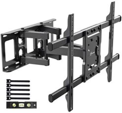 EVERVIEW Full Motion TV Wall Mount Bracket Fits For Most 37-75 Inch LED,LCD,OLED Flat Curved TVs,Dual Articulating Arms Swivels Tilts Rotation, VESA 600X400mm,132lbs,Fits 12/16" Wood Stud