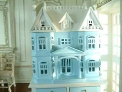 Fine Home Crafts ARTLEER Exquisite Blue White French Villa Le Chateau Cabinet Hand Painted 1/12 Scale Luxury -Amazon Store 41JpeRmI9yL