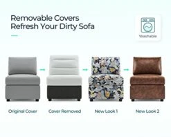 LINSY HOME Modular Sectional Sofa, Convertible U Shaped Sofa Couch With Storage, Memory Foam, Modular Sectionals With Ottomans, 6 Seat Sofa Set With Chaise For Living Room, Grey -Amazon Store 41JqU9oDCRL