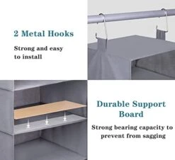 KEETDY Hanging Shoe Organizer To Store 10 Pairs Shoes 5- Shelf Shoe Rack For Closet For Small Space Storage Bedroom, Dorm, Grey -Amazon Store 41Jqk4XoBEL