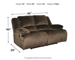 Signature Design By Ashley Clonmel Contemporary Pull-Tab Reclining Love Seats, Manual Loveseat, Brown -Amazon Store 41JvbxEA1CL