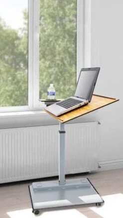 WiseLift Table – 360° Swivel – Up To 45° Tilt – Height Adjustable – Built-in Cup Holder And 3 USB Charging Ports (Wood) -Amazon Store 41K87hwcuAL. AC