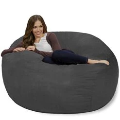 Chill Sack Bean Bag Chair: Giant 4' Memory Foam Furniture Bean Bag - Big Sofa With Soft Micro Fiber Cover - Charcoal -Amazon Store 41KC2VRvbwL