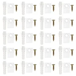 Angoily 20 Sets Fixed Wall Multi- For Hanging Crystal Cabinet Plastic Door Furniture With Mirror Screws Holders Brackets Mount Holder Spacer Glass Clamps Retainer Clip Clear Clips
