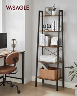 VASAGLE ALINRU 5-Tier Bookshelf, Industrial Bookcase And Storage Rack, Wood Look Accent Furniture With Metal Frame, 22.1 X 13.3 X 67.7 Inches, Rustic Brown 9 VASAGLE ALINRU 5-Tier Bookshelf, Industrial Bookcase And Storage Rack, Wood Look Accent Furniture With Metal Frame, 22.1 X 13.3 X 67.7 Inches, Rustic Brown -Amazon Store 41KPzmZBN4L
