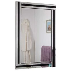 Dalton Black And Silver Bevelled Triple Edge Wall Mirror 2ft3 X 1ft10 68cm X 56cm
