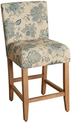 HomePop Upholstered Counter Height Barstool, 24-Inch, Suri Blue & Parsons Classic Upholstered Accent Dining Chair, Set Of 2, Suri Blue -Amazon Store 41KVx2GDuSL. AC