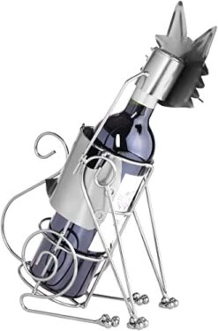 BRUBAKER Wine Bottle Holder Cat - Metal Sculpture - Wine Rack Decor - Tabletop - With Greeting Card -Amazon Store 41KWFH0jDaL