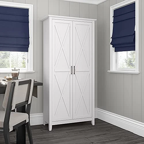 Bush Furniture Key West Kitchen Pantry Cabinet, Pure White Oak 4 Bush Furniture Key West Kitchen Pantry Cabinet, Pure White Oak - Image 2