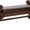 Signature Design By Ashley North Shore Ornate Faux Leather Upholstered Bedroom Bench, Dark Brown -Amazon Store 41KdzATXdeL