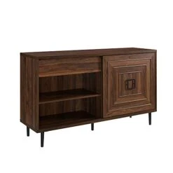 Walker Edison Mid-Century Modern Wood Kitchen Buffet Sideboard-Entryway Serving Storage Cabinet Doors-Dining Room Console, 52 Inch, Dark Walnut -Amazon Store 41KmaL0jg0L