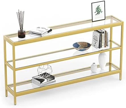 Evajoy Console Table, 55" Entryway Table With 3 Tiers, Open Glass Sofa Table For Living Room, Foyer, Entryway, Bedroom, Hallway 11 Evajoy Console Table, 55" Entryway Table With 3 Tiers, Open Glass Sofa Table For Living Room, Foyer, Entryway, Bedroom, Hallway - Image 9