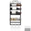AUHOKY Wine Rack Wall Mounted, Metal Wine Bottle Glass Display Holder With Hanging Goblet Holders & Cork Storage, Hanger Wall Wine Bottle Shelf Organizer For Home Kitchen Dining Bathroom Decor -Amazon Store 41L18BlBrnL