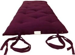 Burgundy Full Size Traditional Japanese Floor Futon Mattresses, Foldable Cushion Mats, Yoga, Meditaion 54" Wide X 80" Long