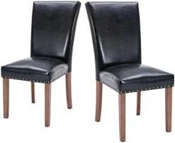 COLAMY Upholstered Parsons Dining Chairs Set Of 4, Fabric Dining Room Kitchen Side Chair With Nailhead Trim And Wood Legs - Beige -Amazon Store 41L9g4BrK4L. AC