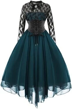 Women’s Gothic Steampunk Dress 2023 Vintage Goth Punk Spaghetti Strap Dress Retro Empire Waist Dress 1950s Dresses 30 Women’s Gothic Steampunk Dress 2023 Vintage Goth Punk Spaghetti Strap Dress Retro Empire Waist Dress 1950s Dresses -Amazon Store 41LBF1ds8L. AC