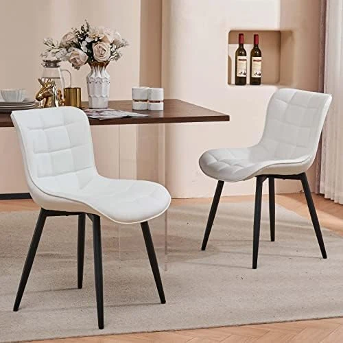 YOUTASTE Black Dining Chairs Set Of 2 PU Leather Diamond Upholstered Modern Kitchen Dining Room Chairs Metal Thick Bar Counter Chairs High Back Home Kitchen Restaurant 13 YOUTASTE Black Dining Chairs Set Of 2 PU Leather Diamond Upholstered Modern Kitchen Dining Room Chairs Metal Thick Bar Counter Chairs High Back Home Kitchen Restaurant - Image 11