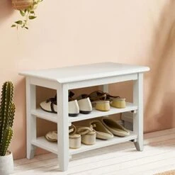 Dewfig Shoe Rack Bench, 3-Tier Shoe Shelf Organizer,10-Pairs Entryway Storage Bench For Hallway, Bedroom, Living Room, Bedroom, Hold Up To 550 Lbs, Solid Wood, Natural -Amazon Store 41LPGI4D4sL. AC