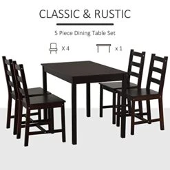 HOMCOM 5 Piece Dining Room Table Set, Wooden Kitchen Table And Chairs For Dinette, Breakfast Nook, Chestnut Brown 14 HOMCOM 5 Piece Dining Room Table Set, Wooden Kitchen Table And Chairs For Dinette, Breakfast Nook, Chestnut Brown -Amazon Store 41LWVfPn7RL