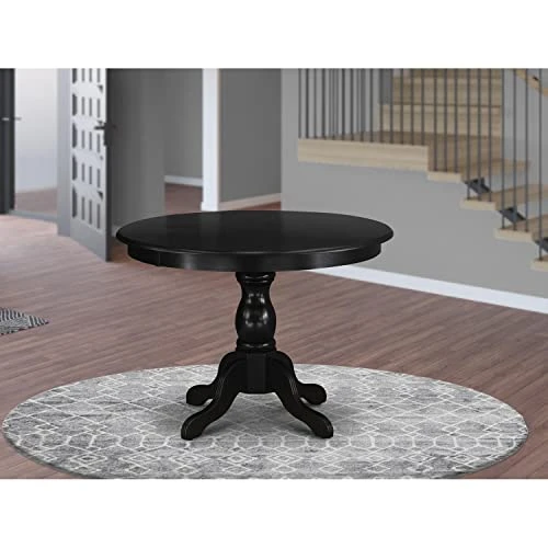 East West Furniture Dinner HBT-ABK-TP Dining Room Table Round Tabletop And 42 X 29.5-Black Finish 4 East West Furniture Dinner HBT-ABK-TP Dining Room Table Round Tabletop And 42 X 29.5-Black Finish - Image 2