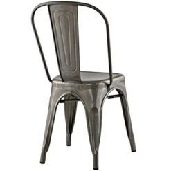 Modway Promenade Industrial Modern Steel Kitchen And Dining Room Chair In Gunmetal, One -Amazon Store 41LduQYTMwL
