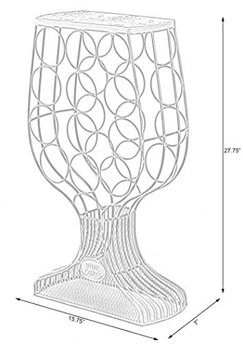 Vintiquewise Vintage Decorative Wooden Metal Goblet Shaped Freestanding Wine Rack With Cork Holder 5 Vintiquewise Vintage Decorative Wooden Metal Goblet Shaped Freestanding Wine Rack With Cork Holder - Image 3