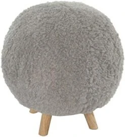CRITTER SITTERS 19-in.-Seat Height Plush Gray Pouf Ottoman With 4 Spindle Legs - Furniture For Nursery, Bedroom, Playroom, And Living Room Decor -Amazon Store 41LwzFbuCML. AC