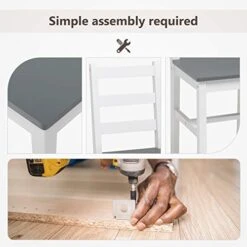 Mecor 3 PC Wood Kitchen Dining Table Set, Solid Wood Square Table With 2 Chairs For Kitchen Dining Room Furniture(Grey) 10 Mecor 3 PC Wood Kitchen Dining Table Set, Solid Wood Square Table With 2 Chairs For Kitchen Dining Room Furniture(Grey) -Amazon Store 41M0mHJl1rL 1