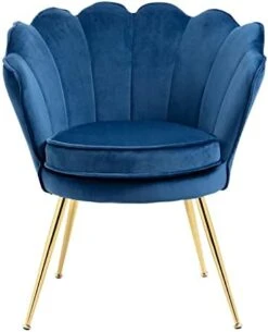 ZJhome Modern Accent Velvet Chairs Set Of 2 Comfy Upholstered Vanity Chairs For Bedroom Shell-Shaped Armchair Dining Chairs With Golden Metal Legs Desk Chair Makeup Chairs For Living Room(Beige) -Amazon Store 41MBU77 ycL. AC