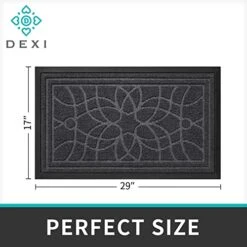 DEXI Front Door Mat, Welcome Mat Heavy Duty Durable Low Profile Outside Doormat For Entryway, Patio, Garage, High Traffic Areas, 17"X29", Grey -Amazon Store 41MJGl3HrSL