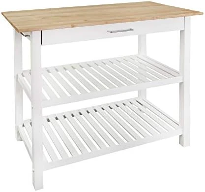 Casual Home Solid Hardwood Top, Natural/White, 40" W (373-91) Kitchen Island, Natural&White 8 Casual Home Solid Hardwood Top, Natural/White, 40" W (373-91) Kitchen Island, Natural&White - Image 6