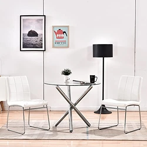 Nopurs Sherpa Dining Chairs Set Of 6 - Modern White Upholstered Boucle Dining Chairs High Back Armless Dining Chair With Black Metal Legs For Kitchen Dining Room Home Office 12 Nopurs Sherpa Dining Chairs Set Of 6 - Modern White Upholstered Boucle Dining Chairs High Back Armless Dining Chair With Black Metal Legs For Kitchen Dining Room Home Office - Image 10
