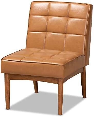 Baxton Studio Sanford Dining Banquettes Tan Faux Leather Upholstered And Walnut Brown Finished Wood 2-Piece Dining Nook Banquette Set 11 Baxton Studio Sanford Dining Banquettes Tan Faux Leather Upholstered And Walnut Brown Finished Wood 2-Piece Dining Nook Banquette Set - Image 9