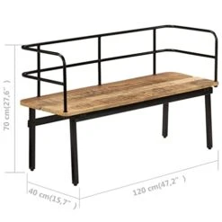 Tidyard Wooden Bench Mango Wood Seat Dining Table Bench With Iron Legs And Backrest Bench For Entryway, Dining Room, Kitchen, Living Room, Home Furniture 47.2 X 15.7 X 27.6 Inches (L X W X H) 9 Tidyard Wooden Bench Mango Wood Seat Dining Table Bench With Iron Legs And Backrest Bench For Entryway, Dining Room, Kitchen, Living Room, Home Furniture 47.2 X 15.7 X 27.6 Inches (L X W X H) -Amazon Store 41MPatXkADL