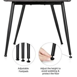 Yaheetech Dining Chairs Velvet Accent Armchairs Living Room Chairs With Steel Legs Upholstered Modern Tub Chairs With Backrest Armrest For Lounge Living Room Dining Room, Set Of 6, Gray -Amazon Store 41MT6jzaqUL