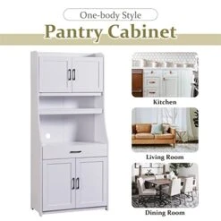 Bellemave Kitchen Pantry Storage Cabinet With Doors And Adjustable Shelves Freestanding Buffet With Hutch Microwave Stand With Drawer For Home&Office, White 17 Bellemave Kitchen Pantry Storage Cabinet With Doors And Adjustable Shelves Freestanding Buffet With Hutch Microwave Stand With Drawer For Home&Office, White -Amazon Store 41MTpe0yrjL