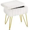 Greenstell Vanity Stool Chair Faux Fur With Storage, 15.7"L X 11.8"W X 19.4"H Soft Ottoman 4 Metal Legs With Anti-Slip Feet, Furry Padded Seat, Modern Multifunctional Chairs For Makeup, Bedroom White 2 Greenstell Vanity Stool Chair Faux Fur With Storage, 15.7"L X 11.8"W X 19.4"H Soft Ottoman 4 Metal Legs With Anti-Slip Feet, Furry Padded Seat, Modern Multifunctional Chairs For Makeup, Bedroom White -Amazon Store 41MW0PmJ6bL