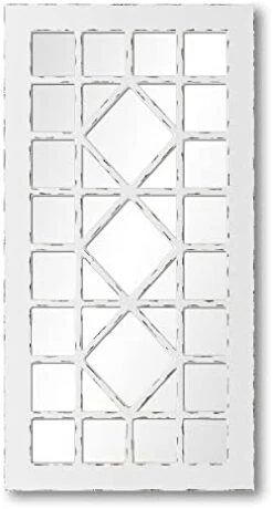 Barnyard Designs 54x24 Windowpane Wood Farmhouse Wall Mirror, Wooden Large Rustic Wall Mirror, Bedroom Mirrors For Wall Decor, Decorative Wood Wall Mirror Living Room Or Entryway Mirror Frame, Ivory -Amazon Store 41MWM7Qpa4L. AC